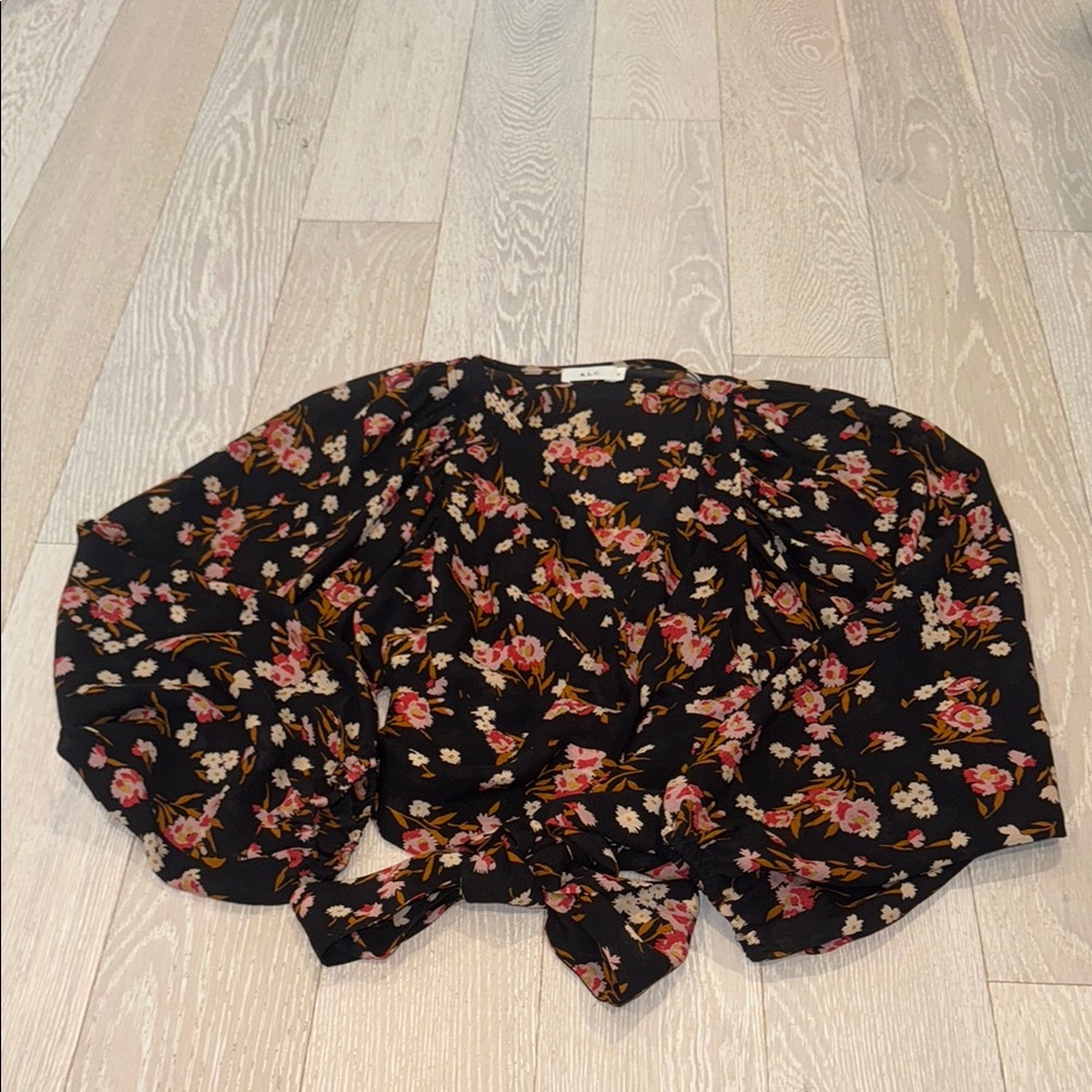 Floral Black Blouse